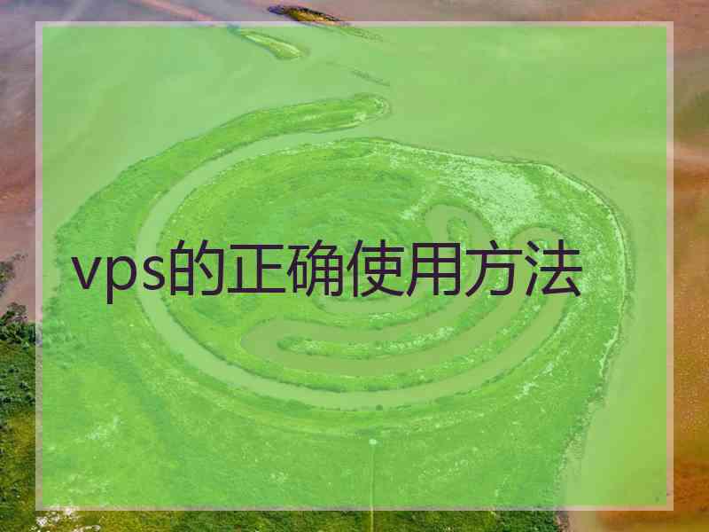 vps的正确使用方法