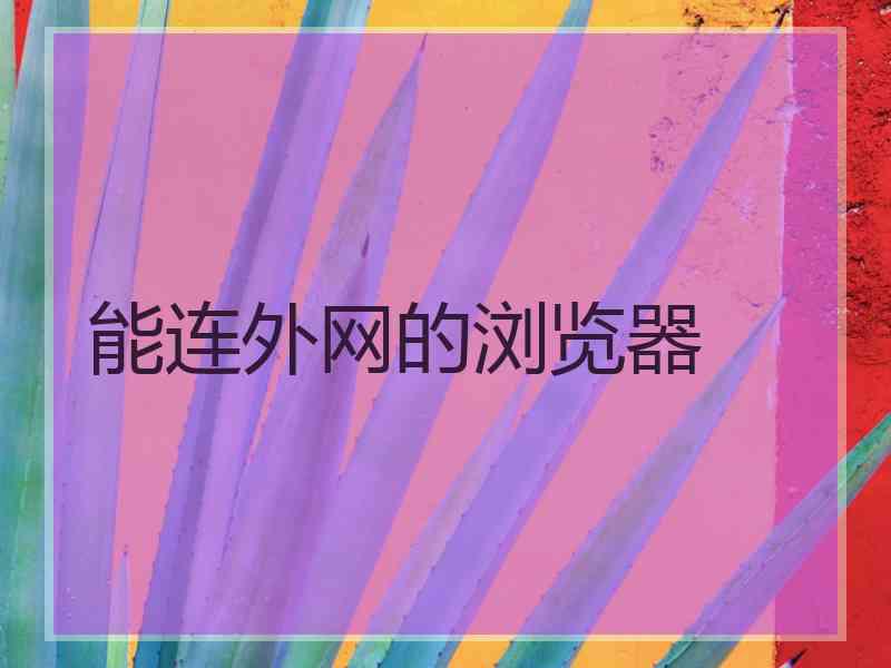 能连外网的浏览器