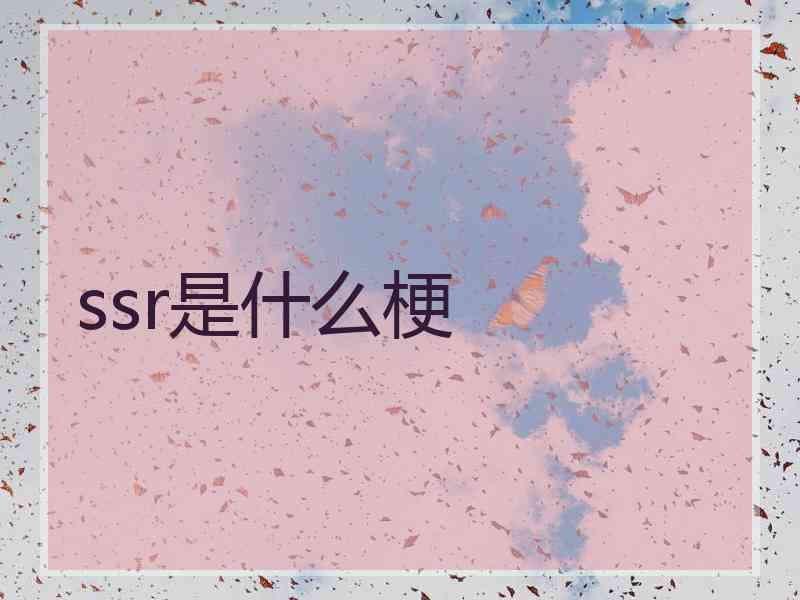 ssr是什么梗