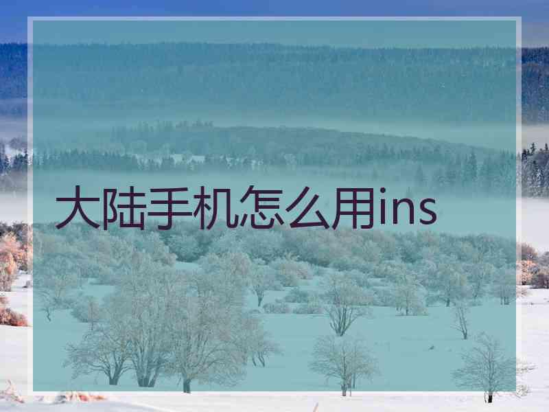 大陆手机怎么用ins