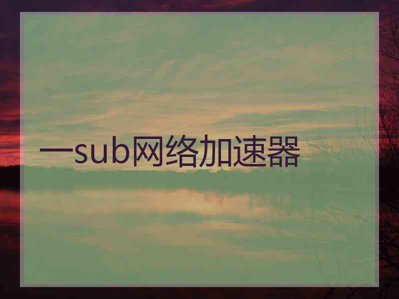 一sub网络加速器