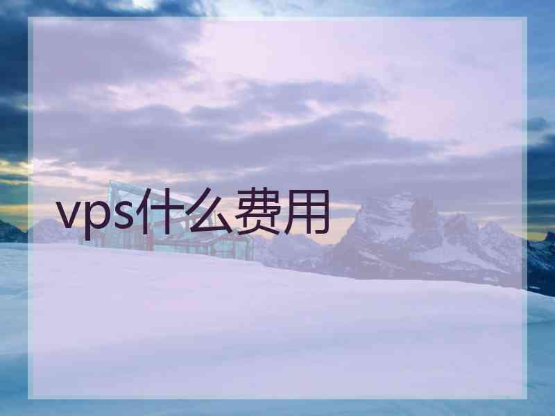 vps什么费用