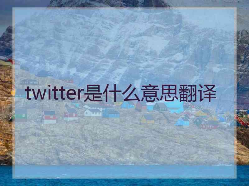 twitter是什么意思翻译