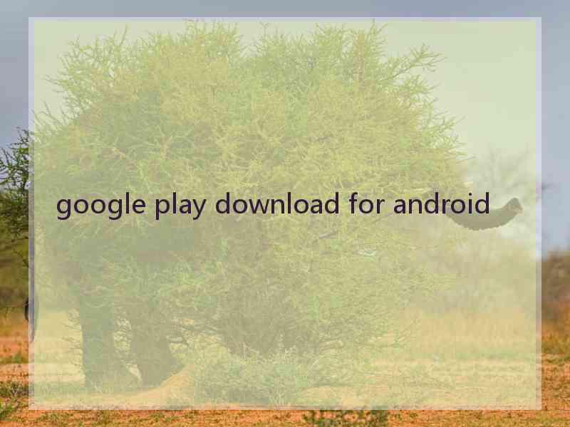 google play download for android