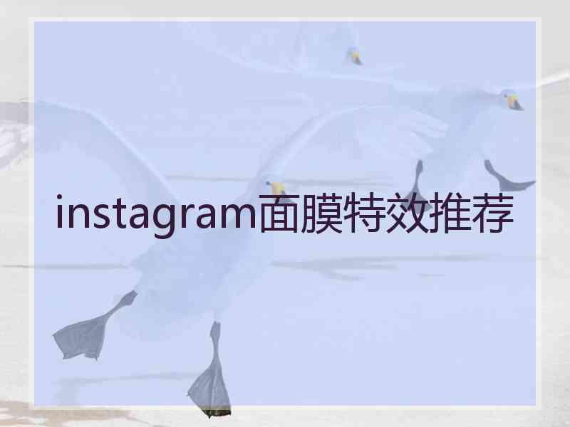 instagram面膜特效推荐